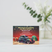 Retro Hot Rod Auto Vakantie Flyer Visitekaartjes (Staand voorkant)