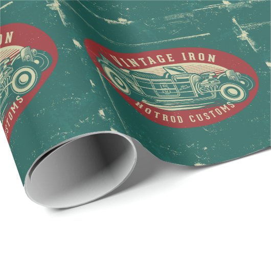  Retro Hot Rod Cadeaupapier (Rol Hoek)