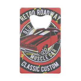 Retro Hot Rod Roestvrij stalen flesopener Creditkaart Flessenopener