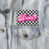 Retro Hot Roze Bruid Bachelorette Party Button (Insitu)