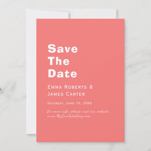 Retro Hot Roze Save the Date Kaart (Voorkant)