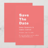 Retro Hot Roze Save the Date Kaart (Voorkant / Achterkant)