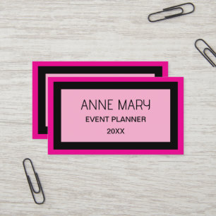Retro Hot Roze Zwarte Aangepaste Kleur Trouw Trend Visitekaartje