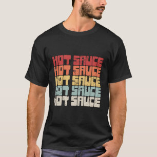 Retro Hot Spicy Food Habanero Chili Pepper Sauce T-shirt