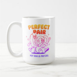 Retro Hotdog- en Pretzelmascotte - Vintage Koffiemok