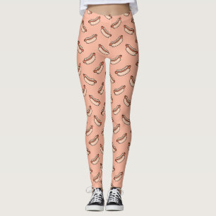 Retro Hotdog Naadloos Patroon Leggings