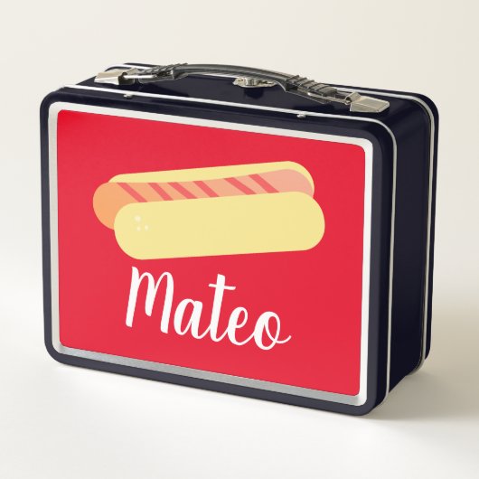 Retro Hotdog Ombre Stripes Kinder naam (Achterkant)