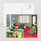 Retro Hotel Room Briefkaart (Voorkant / Achterkant)