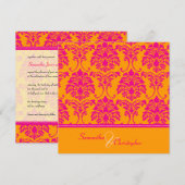 Retro hotroze demask bruiloft kaart (Voorkant / Achterkant)