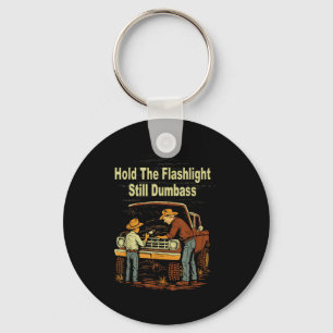 Retro Houd de zaklamp nog steeds domme auto fixere Sleutelhanger