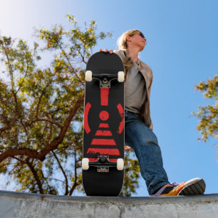 Retro Houd Energie Terug Waarschuwingssymbool Persoonlijk Skateboard
