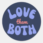 Retro Houd van Ze Beiden Tekst Sticker (Voorkant)