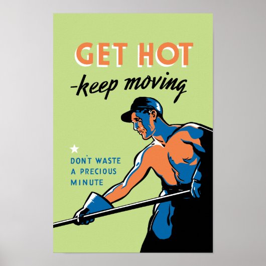 Retro houdt beweging warm poster (Voorkant)