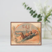 Retro houdt van jou en ik Briefkaart (Staand voorkant)