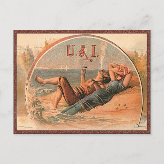 Retro houdt van jou en ik Briefkaart (Voorkant)