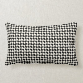 Retro Houndstooth Pattern Black en Cream Kussen