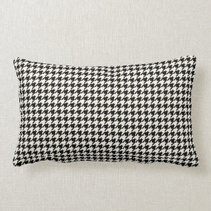 Retro Houndstooth Pattern Black en Cream Kussen