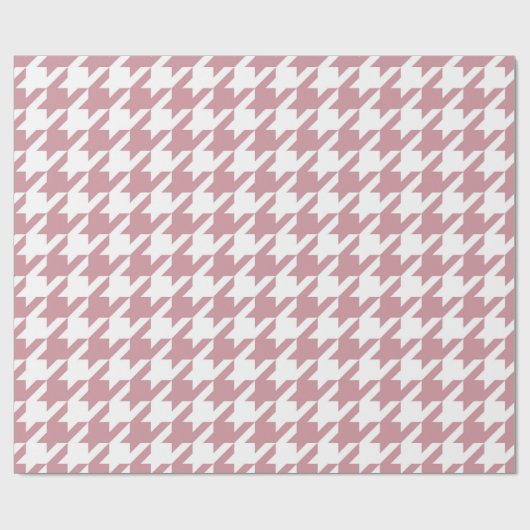 Retro Houndstooth Pattern Roze Cadeaupapier (Vlak)