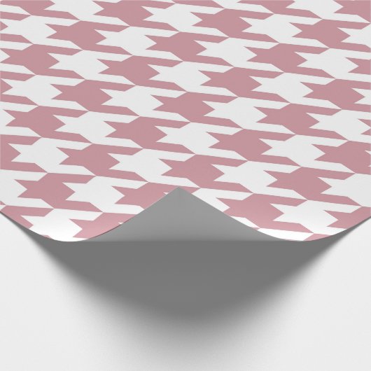  Retro Houndstooth Pattern Roze Cadeaupapier (Hoek)