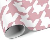  Retro Houndstooth Pattern Roze Cadeaupapier (Rol Hoek)