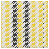 Retro Houndstooth Yellow Black Stof (Close Up)