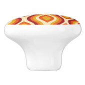 Retro Hourglass Ogee Pattern in sinaasappel en gee Keramische Knop (Zijkant)