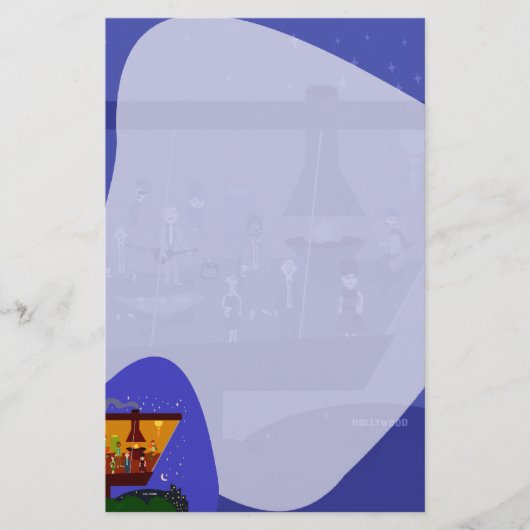 Retro House Party Fun Jet set Art Design Briefpapier (Voorkant)