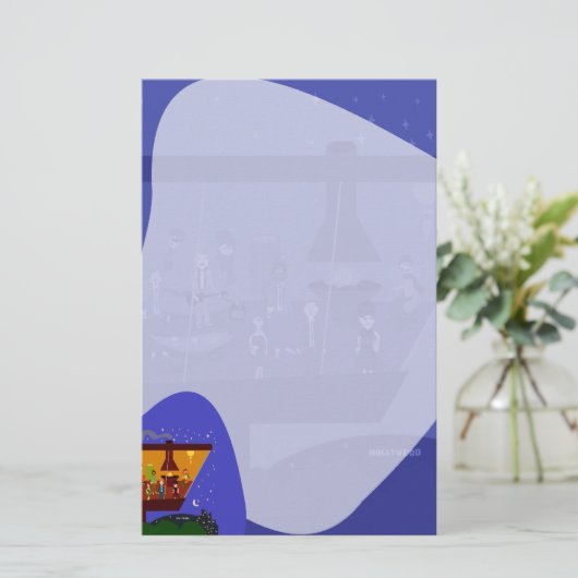 Retro House Party Fun Jet set Art Design Briefpapier (Staand voorkant)
