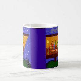 Retro House Party Fun Jet set Art Design Koffiemok