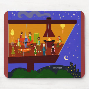 Retro House Party Fun Jet set Art Design Muismat