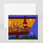 Retro House Party Kaart (Voorkant / Achterkant)