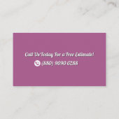 retro house reinigingsvacuüm visitekaartje (Achterkant)