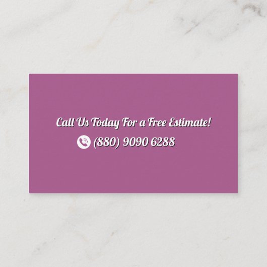 retro house reinigingsvacuüm visitekaartje (Achterkant)