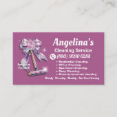 retro house reinigingsvacuüm visitekaartje (Voorkant)