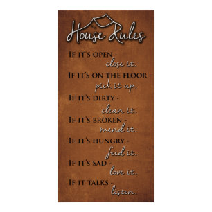 Retro House Rules of Kindness on Rusty Metal Perfect Poster