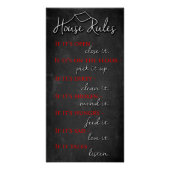 Retro House Rules of Kindness op Chalkboard Perfect Poster (Voorkant)