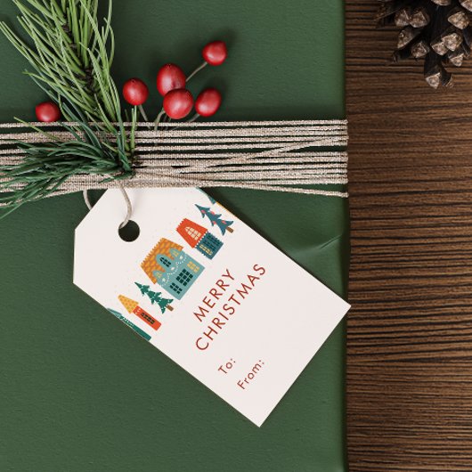 Retro House Vakantie Cadeaulabel