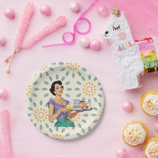 Retro Houseechtgenote 1950 Papier Borden Papieren Bordje (Feest)