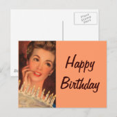 Retro Houseechtgenote Birthday Briefkaart (Voorkant / Achterkant)