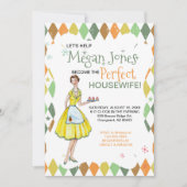 Retro Houseechtgenote Bridal Shower Kaart (Voorkant)