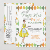 Retro Houseechtgenote Bridal Shower Kaart (Voorkant / Achterkant)