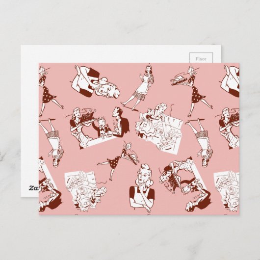 Retro Houseechtgenote Briefkaart (Voorkant / Achterkant)