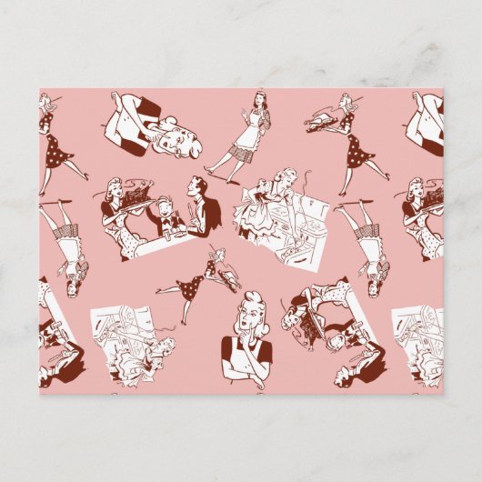 Retro Houseechtgenote Briefkaart (Voorkant)