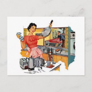 Retro Houseechtgenote Briefkaart