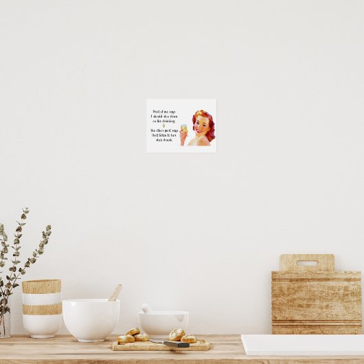 Retro Houseechtgenote Funny Quote Drink Poster (Keuken)
