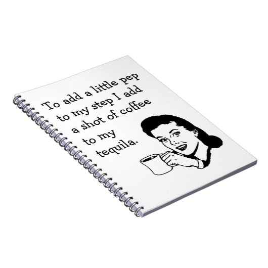 Retro Houseechtgenote Funny Tequila Coffee Pep Quo Notitieboek (Rechterzijde)