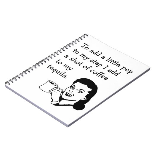 Retro Houseechtgenote Funny Tequila Coffee Pep Quo Notitieboek (Linkerzijde)