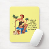 Retro Houseechtgenote Humor Pin-up girl Muismat (Met muis)