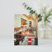 Retro Houseechtgenote in Kitchen Briefkaart (Staand voorkant)