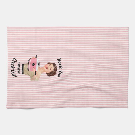 Retro Houseechtgenote is klaar met je Crock Out Theedoek (Horizontaal)